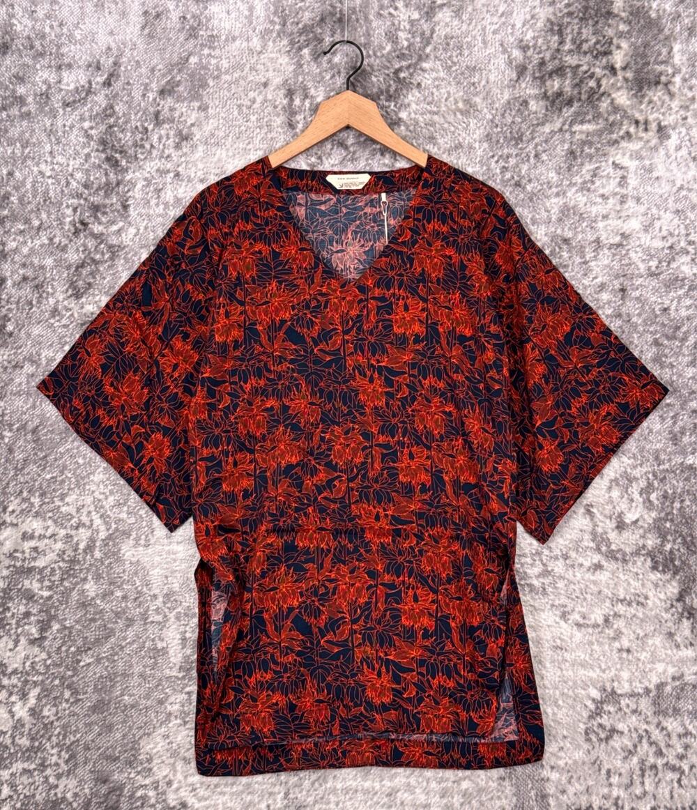 New SKUNKFUNK Kimono 1 / Small Womens Blue Orange Floral Tunic Top